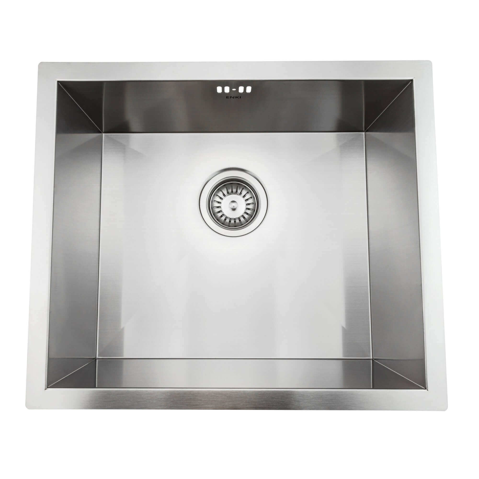 Buy Axia 500mm x 430mm 1.0 bowl undermount or topmount kitchen sink with overflow - brushed stainless steel Online UK | HOUSE OF ENKI